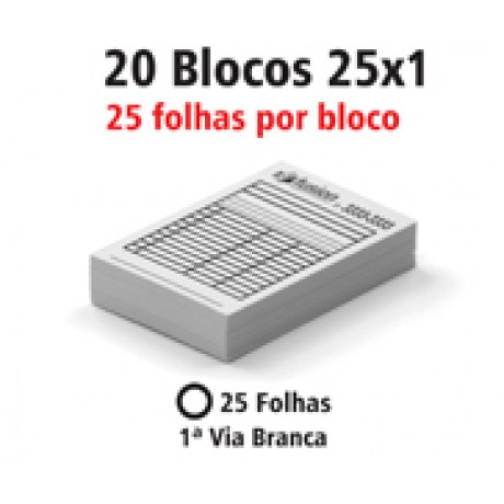 BLOCOS E TALÕES 25 FOLHAS AP 90G 25X1 150X105MM Preto e branco frente - 500 un.