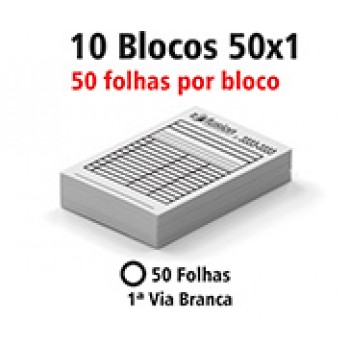BLOCOS E TALÕES 50 FOLHAS AP 56G 50X1 150X105MM Preto e branco frente - 500 un.