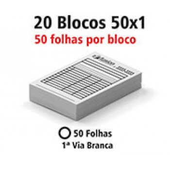BLOCOS E TALÕES 50 FOLHAS AP 56G 50X1 150X105MM Preto e branco frente - 1000 un.