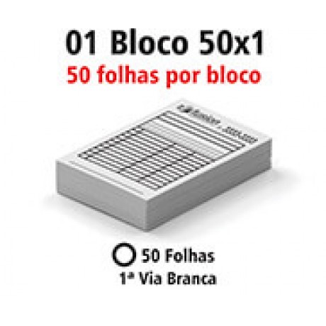 BLOCOS E TALÕES 50 FOLHAS AP 56G 50X1 150X105MM Preto e branco frente - 50 un.