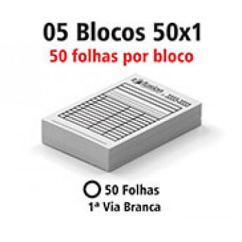 BLOCOS E TALÕES 50 FOLHAS AP 56G 50X1 150X105MM Preto e branco frente - 250 un.