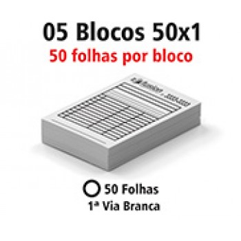 BLOCOS E TALÕES 50 FOLHAS AP 56G 50X1 150X210MM Preto e branco frente - 250 un.