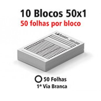 BLOCOS E TALÕES 50 FOLHAS AP 56G 50X1 150X210MM Preto e branco frente - 500 un.