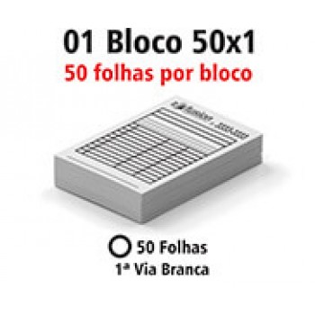BLOCOS E TALÕES 50 FOLHAS AP 56G 50X1 300X210MM Preto e branco frente - 50 un.