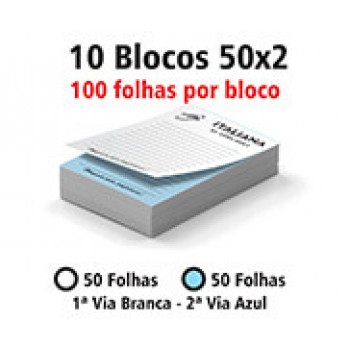 BLOCOS E TALÕES 50 FOLHAS AP 75G 50X2 150X105MM Preto e branco frente - 1000 un.