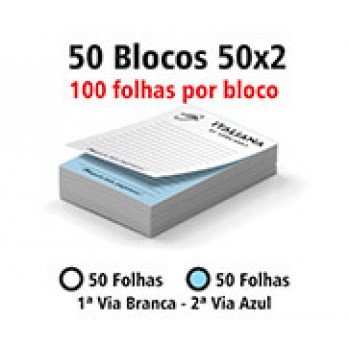 BLOCOS E TALÕES 50 FOLHAS AP 75G 50X2 150X105MM Preto e branco frente - 5000 un.