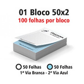 BLOCOS E TALÕES 50 FOLHAS AP 75G 50X2 150X105MM Preto e branco frente - 100 un.