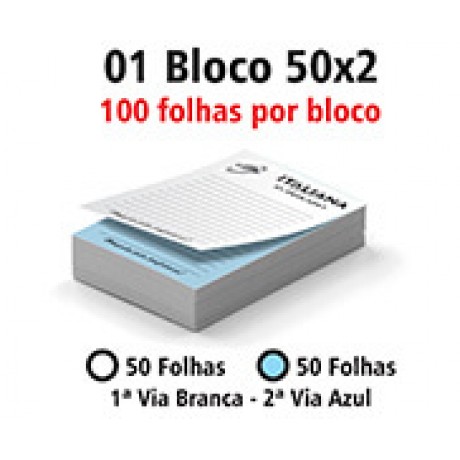 BLOCOS E TALÕES 50 FOLHAS AP 75G 50X2 150X210MM Preto e branco frente - 100 un.