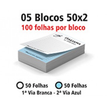 BLOCOS E TALÕES 50 FOLHAS AP 75G 50X2 300X210MM Preto e branco frente - 500 un.