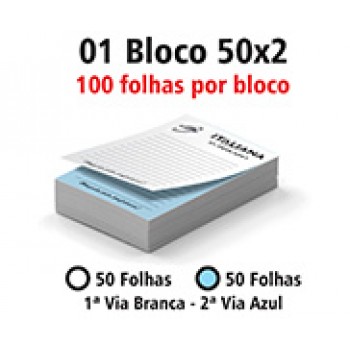 BLOCOS E TALÕES 50 FOLHAS AP 75G 50X2 300X210MM Preto e branco frente - 100 un.