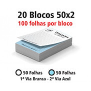 BLOCOS E TALÕES 50 FOLHAS AP 75G 50X2 75X105MM Preto e branco frente - 2000 un.