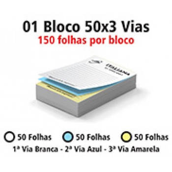 BLOCOS E TALÕES 50 FOLHAS AP 75G 50X3 150X105MM Preto e branco frente - 150 un.