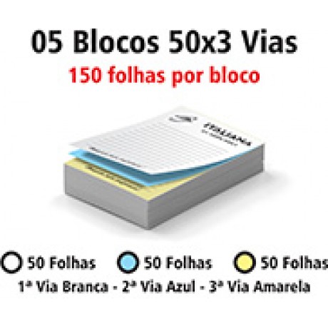 BLOCOS E TALÕES 50 FOLHAS AP 75G 50X3 300X210MM Preto e branco frente - 750 un.