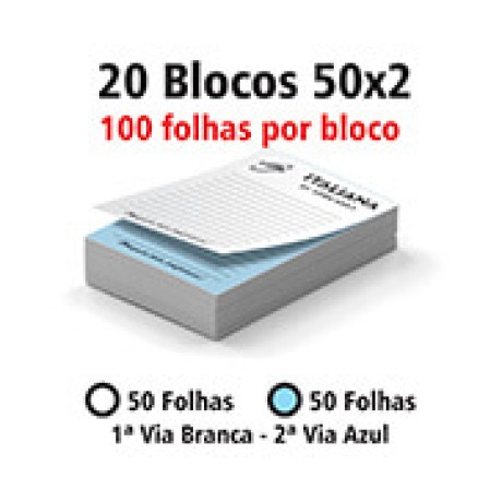 BLOCOS E TALÕES 50 FOLHAS AUTOCOPIATIVO 56G PRETO E BRANCO 50X2 150X105MM