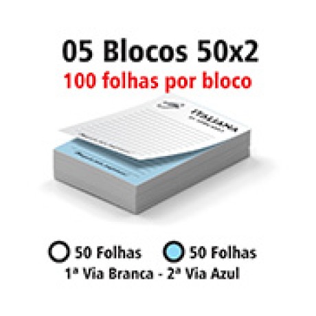 BLOCOS E TALÕES 50 FOLHAS AUTOCOPIATIVO 56G PRETO E BRANCO 50X2 150X210MM