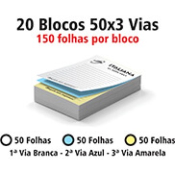 BLOCOS E TALÕES 50 FOLHAS AUTOCOPIATIVO 56G PRETO E BRANCO 50X3 150X105MM