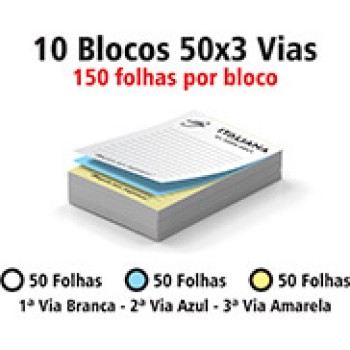 BLOCOS E TALÕES 50 FOLHAS AUTOCOPIATIVO 56G PRETO E BRANCO 50X3 300X210MM