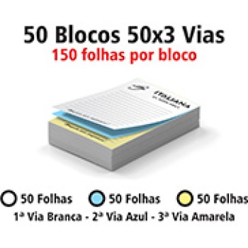 BLOCOS E TALÕES 50 FOLHAS AUTOCOPIATIVO 56G PRETO E BRANCO 50X3 75X105MM