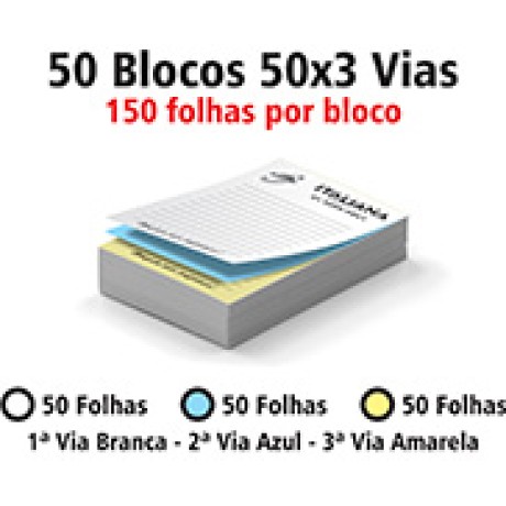 BLOCOS E TALÕES 50 FOLHAS AUTOCOPIATIVO 56G PRETO E BRANCO 50X3 75X105MM