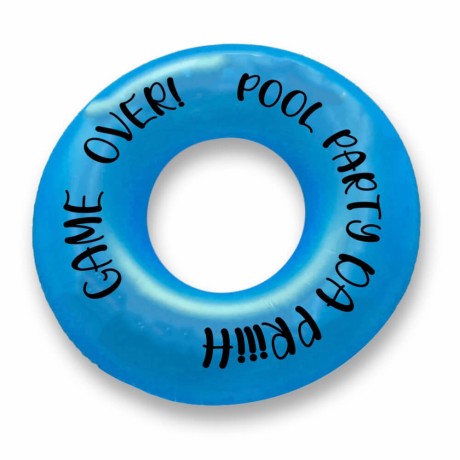 BOIA PERSONALIZADA DECORATIVA BOIA DE PVC REDONDA AZUL Preto e branco frente - 1 un.