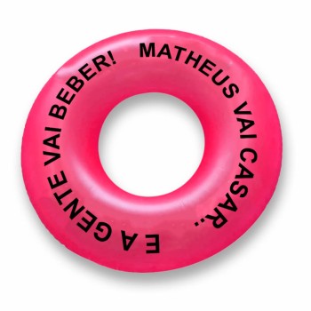 BOIA PERSONALIZADA DECORATIVA BOIA DE PVC REDONDA ROSA Preto e branco frente - 1 un.
