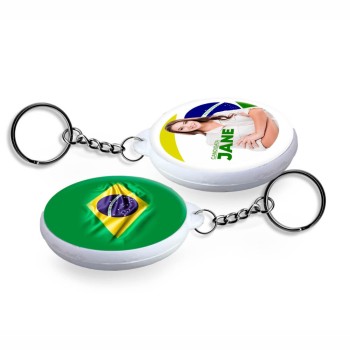 BOTTONS E PINS PERSONALIZADOS DUPLA FACE COM CHAVEIRO MODELO REDONDO 35MM Colorido frente e verso - 25 un.