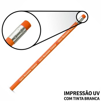 BRINDES LÁPIS, APONTADORES E GIZ DE CERA Colorido frente - 100 un.