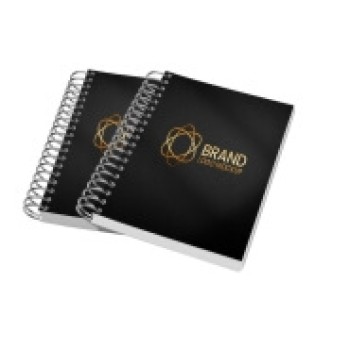 AGENDAS, CADERNOS E APOSTILAS CADERNETA CAPA MALEÁVEL WIRE O MIOLO PERSONALIZADO ABERTURA HORIZONTAL CAPA COUCHÊ 300G E MIOLO AP 75G Colorido frente - 100 un.