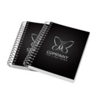 AGENDAS, CADERNOS E APOSTILAS CADERNETA CAPA MALEÁVEL WIRE O MIOLO PERSONALIZADO ABERTURA HORIZONTAL CAPA COUCHÊ 300G E MIOLO AP 75G Colorido frente - 100 un.