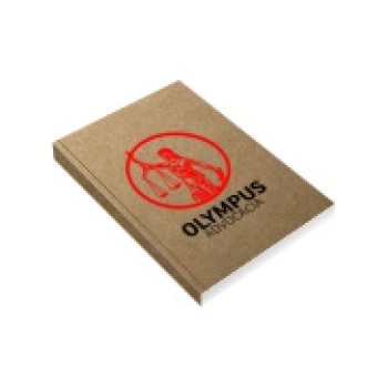 CADERNETA CAPA BROCHURA E COLA MIOLO PERSONALIZADO ABERTURA HORIZONTAL KRAFT 250G 48 FOLHAS Colorido frente - 4 un.
