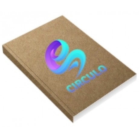 CADERNETA CAPA BROCHURA E COLA MIOLO PERSONALIZADO ABERTURA HORIZONTAL KRAFT 250G 48 FOLHAS Colorido frente - 50 un.