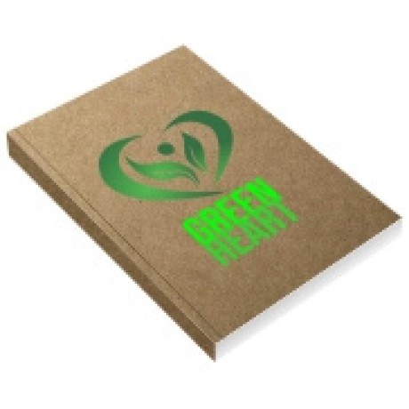CADERNETA CAPA BROCHURA E COLA MIOLO PERSONALIZADO ABERTURA HORIZONTAL KRAFT 250G 48 FOLHAS Colorido frente - 2 un.