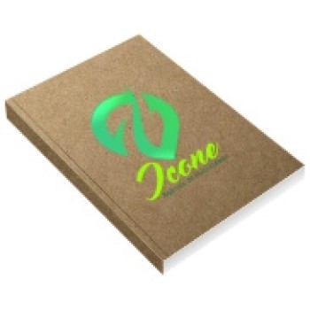 CADERNETA CAPA BROCHURA E COLA MIOLO PERSONALIZADO ABERTURA HORIZONTAL KRAFT 250G 48 FOLHAS Colorido frente - 20 un.