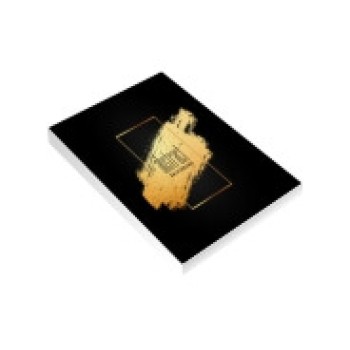 CADERNETA CAPA BROCHURA E COLA MIOLO PERSONALIZADO ABERTURA VERTICAL COUCHÊ 275G LAM FOSCA E HOTSTAMPING Colorido frente - 4 un.