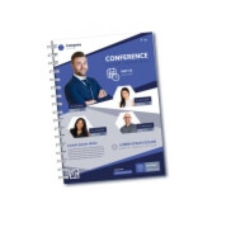 CADERNETA CAPA DURA WIRE O MIOLO PERSONALIZADO ABERTURA HORIZONTAL COUCHÊ 150G SEM VERNIZ Colorido frente - 100 un.