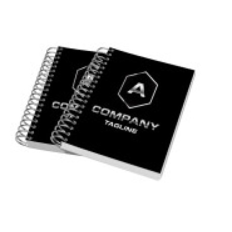 CADERNETA CAPA MALEÁVEL WIRE O MIOLO PERSONALIZADO ABERTURA HORIZONTAL COUCHÊ 275G LAM FOSCA E HOTSTAMPING Colorido frente - 20 un.