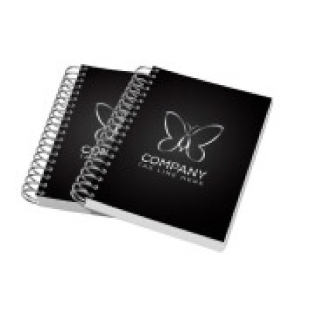 CADERNETA CAPA MALEÁVEL WIRE O MIOLO PERSONALIZADO ABERTURA HORIZONTAL COUCHÊ 275G LAM FOSCA E HOTSTAMPING Colorido frente - 100 un.
