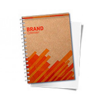 CADERNETA CAPA MALEÁVEL WIRE O MIOLO PERSONALIZADO ABERTURA HORIZONTAL KRAFT 250G 48 FOLHAS Colorido frente - 100 un.
