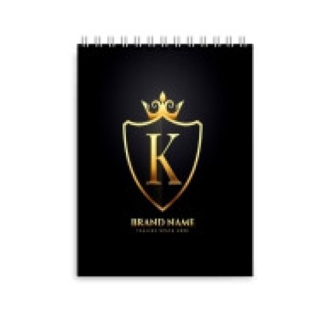 CADERNETA CAPA MALEÁVEL WIRE O MIOLO PERSONALIZADO ABERTURA VERTICAL COUCHÊ 275G LAM FOSCA E HOTSTAMPING Colorido frente - 8 un.