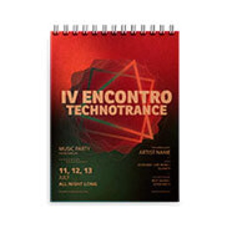 CADERNETA CAPA MALEÁVEL WIRE O MIOLO PERSONALIZADO ABERTURA VERTICAL KRAFT 250G 48 FOLHAS Colorido frente - 10 un.
