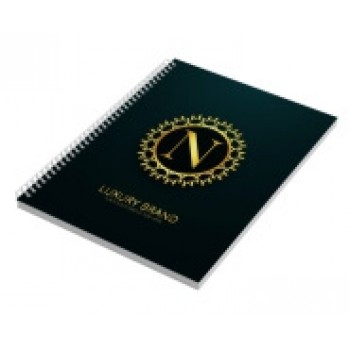 CADERNO IMPRESSÃO DIGITAL MIOLO PERSONALIZADO LAM FOSCA E HOTSTAMPING 150X210MM 100 FOLHAS Colorido frente - 50 un.