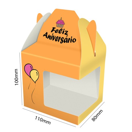 CAIXAS E EMBALAGENS CAIXAS PERSONALIZADAS CAIXA COM JANELA PARA CANECA RECICLATO 240G SEM VERNIZ Colorido frente - 25 un.