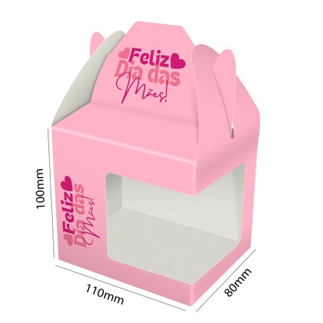 CAIXAS E EMBALAGENS CAIXAS PERSONALIZADAS CAIXA COM JANELA PARA CANECA RECICLATO 240G SEM VERNIZ Colorido frente - 5 un.