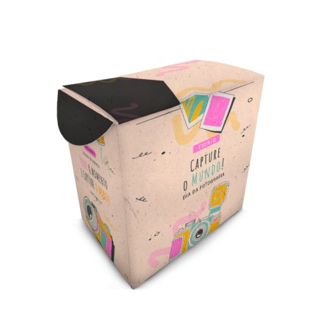 CAIXAS E EMBALAGENS CAIXAS PERSONALIZADAS CAIXA PARA ETIQUETA RECICLATO 250G SEM VERNIZ Colorido frente - 100 un.