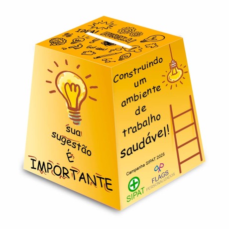 CAIXAS E EMBALAGENS CAIXAS PERSONALIZADAS URNA PERSONALIZADA COUCHÊ 250G Colorido frente - 25 un.