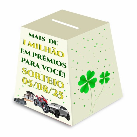 CAIXAS E EMBALAGENS CAIXAS PERSONALIZADAS URNA PERSONALIZADA COUCHÊ 250G Colorido frente - 5 un.
