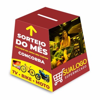 CAIXAS E EMBALAGENS CAIXAS PERSONALIZADAS URNA PERSONALIZADA COUCHÊ 250G Colorido frente - 50 un.