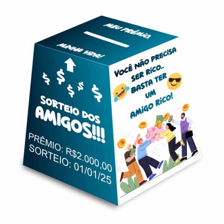 CAIXAS E EMBALAGENS CAIXAS PERSONALIZADAS URNA PERSONALIZADA COUCHÊ 250G Colorido frente - 10 un.