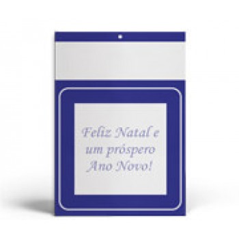 CALENDÁRIOS E FOLHINHAS 2024 BASE PADRÃO COMERCIAL DUPLEX 250G COMERCIAL AZUL Preto e branco frente - 100 un.