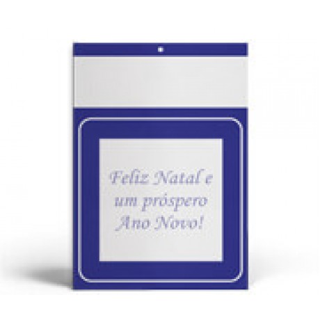 CALENDÁRIOS E FOLHINHAS 2024 BASE PADRÃO COMERCIAL DUPLEX 250G COMERCIAL AZUL Preto e branco frente - 100 un.